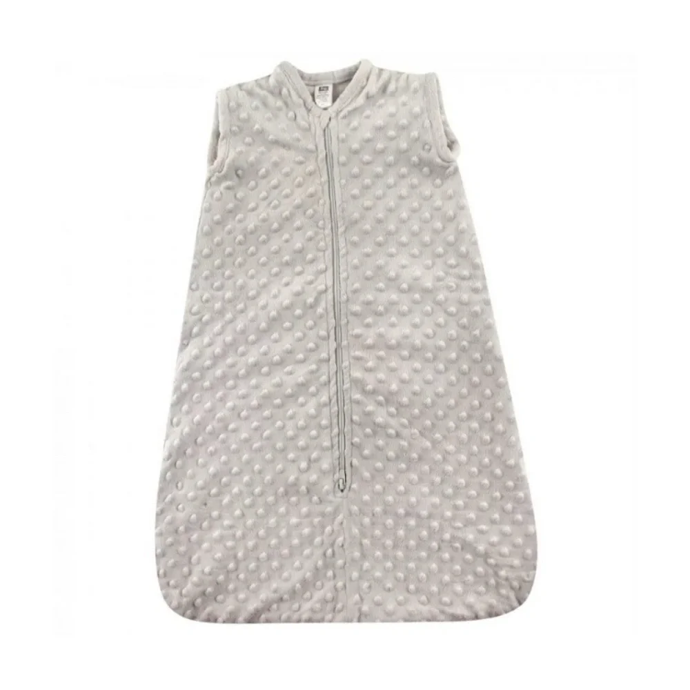 Hudson Baby Gray Velour Mink Zip Up Sleep Sack Size 12-18M